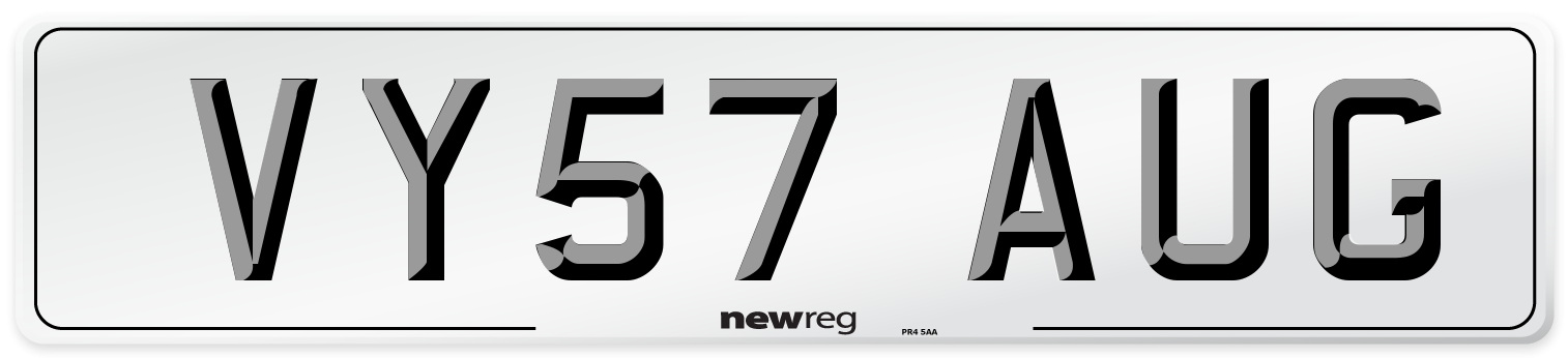 VY57 AUG Number Plate from New Reg